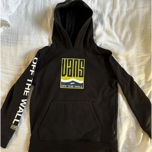 Vans Sweatshirt Boy's Medium (10-12) New Maze Pullover Black Hoodie Fleece